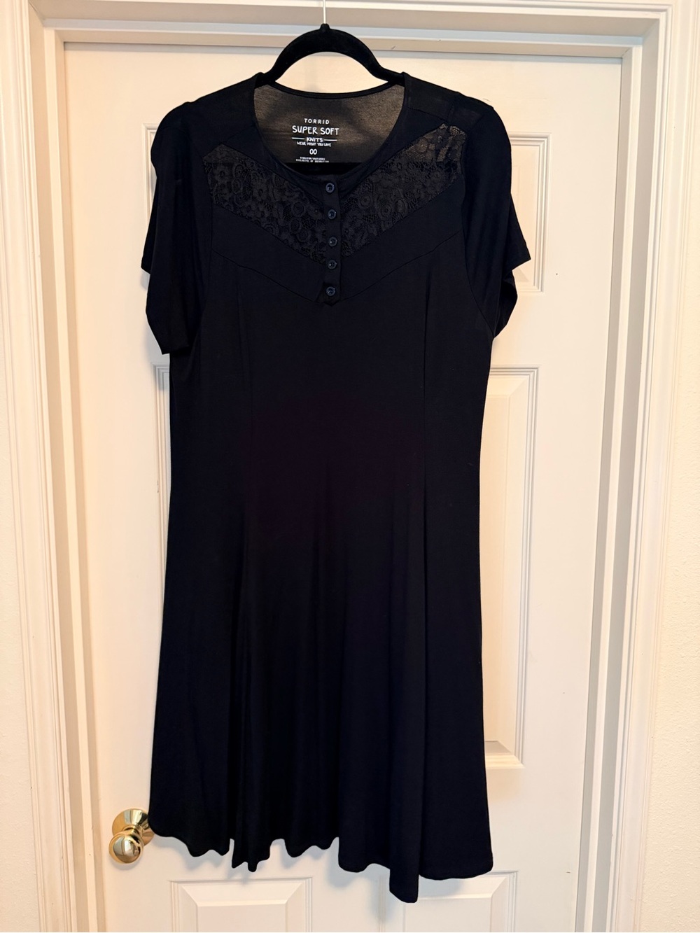 torrid Black Lace Yoke A-Line Knit Dress